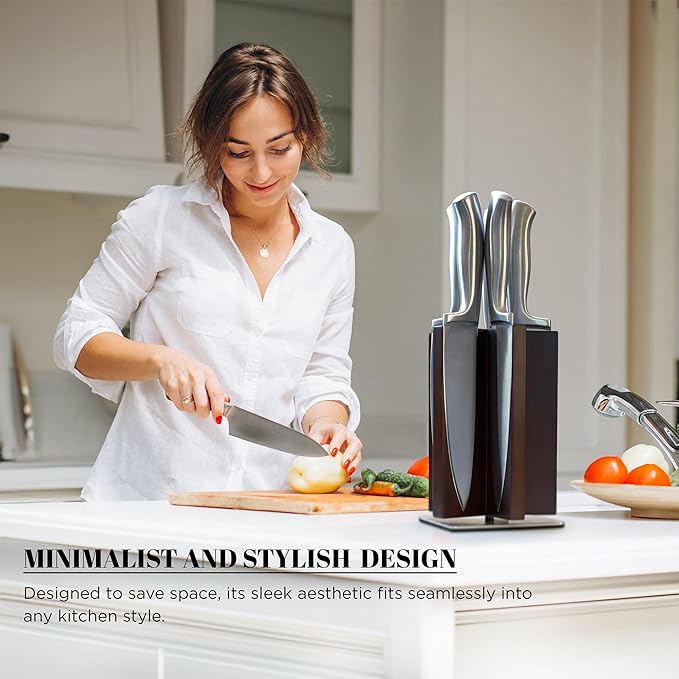 SPIN & SLICE Rotating Magnetic Knife Block