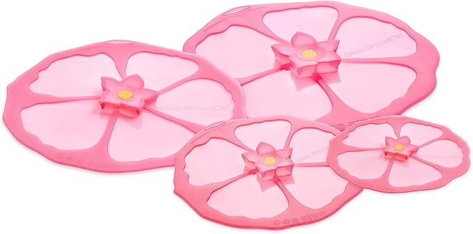 Charles Viancin - Hibiscus Silicone Lid for Food Storage and Cooking - 6''/15cm - Airtight Seal on Any Smooth Rim Surface - BPA-Free - Oven, Microwave, Freezer, Stovetop and Dishwasher Safe