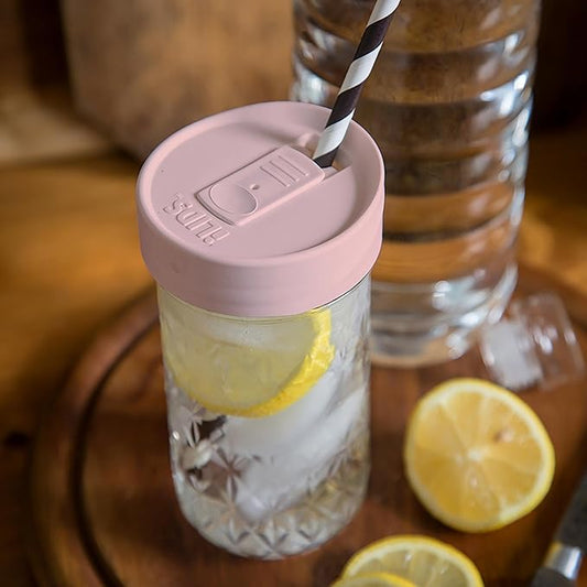 Mason Jar Drink Lid, Regular Mouth, Pastel Colors, Pack of 4