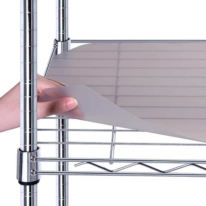 BRIAN & DANY Wire Shelf Liner 24" X 48", Heavy Duty Shelf Liners for Wire Shelving, Waterproof Protector Mats, Set of 4, Charcoal