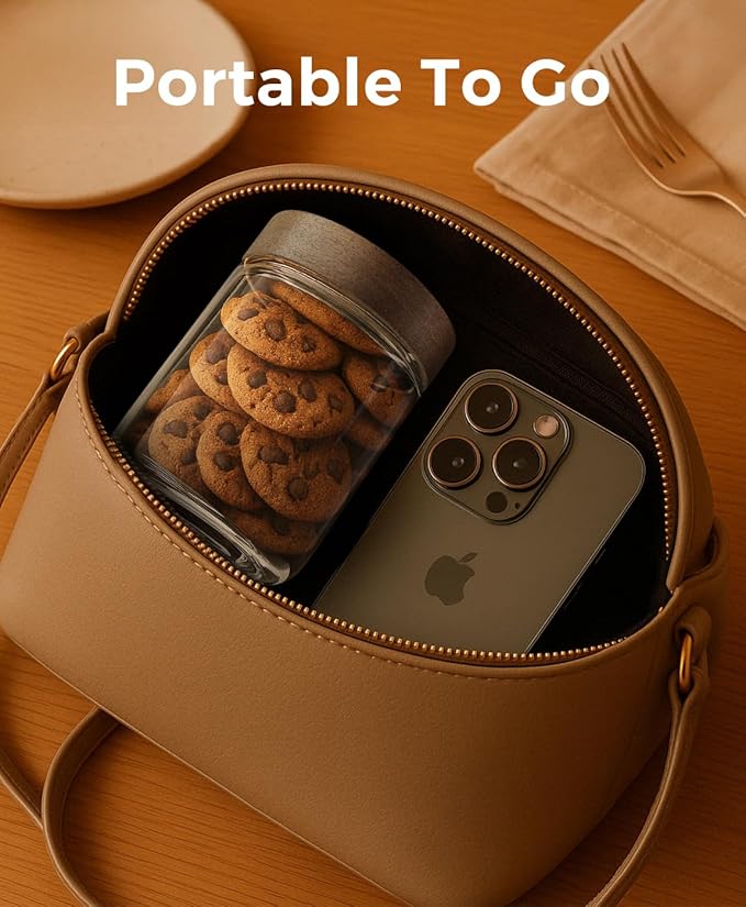 16oz 6 Pack Overnight Oats Containers with Lids, Glass Mason Jars with Acacia Wood Airtight Lids, Wide Mouth Meal Prep Storage Jars for Yogurt, Chia Pudding, Salad, Parfait, Snacks, Spice