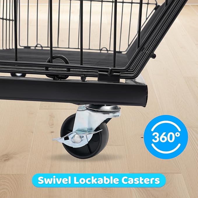 Retail Display Rack 5-Tier Market Merchandise Display Shelf Fruit Store Storage Shelf Vegetable Snack Basket Retail Store Supplies with Wheels for Home Store Market (18" D X 35" W X 55" H)