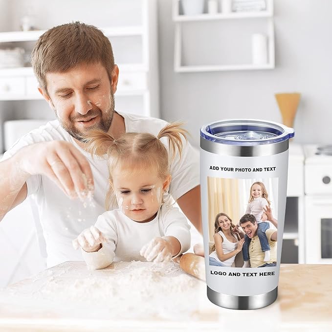 24 Pack Personalized Stainless Steel Tumbler,20oz Custom Water Bottle,Insulated Tumblers with Lids and Straws, Customizable Logo Pictureto, Engraved Termos