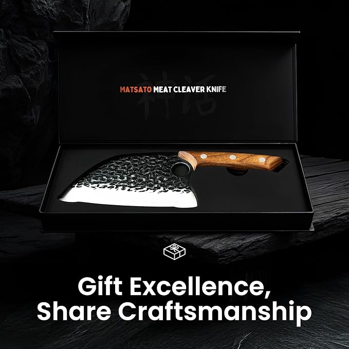 Cleaver Knife, Japanese Steel Cooking Butcher Knife For Meat And Chopping. Butcher Knives For Vegetable and Meat Cutting Japanese Steel Kitchen Knives 5.8 Inch Blade