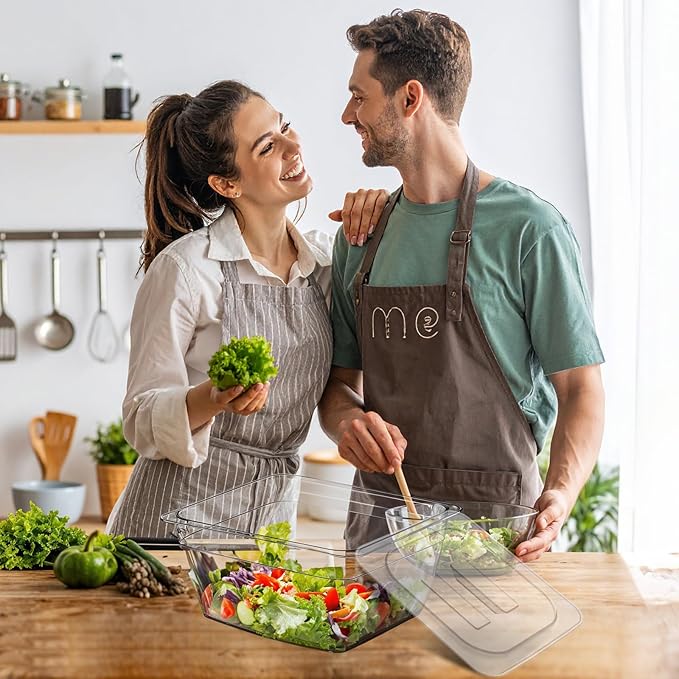 15 Pcs 1/6 Size Polycarbonate Food Pan Lids with Handle, Universal Handled Clear Steam Pan Food Storage Containers Covers for Fruits Vegetables Beans Corns Restaurant Hotel Commercial