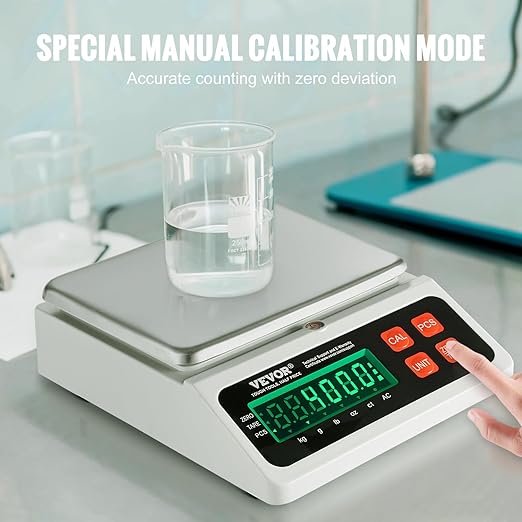VEVOR Industrial Counting Scale, 10 kg x 0.1 g, Digital Scale for Parts and Coins, g/kg/lb/oz/ct Units, Electronic Gram Scale Inventory Counting Scale Kitchen Jewelry Counting Scale with LED Screen