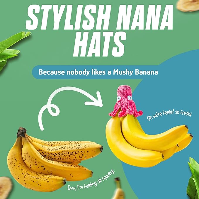 NANA HATS Banana Freshness Preserver, Keep Bananas Fresh Longer, Ideal for Organic Bananas, Innovative Banana Holder for Home Use, Extend Freshness of Your Fruit, AS SEEN ON SHARK TANK, Dog