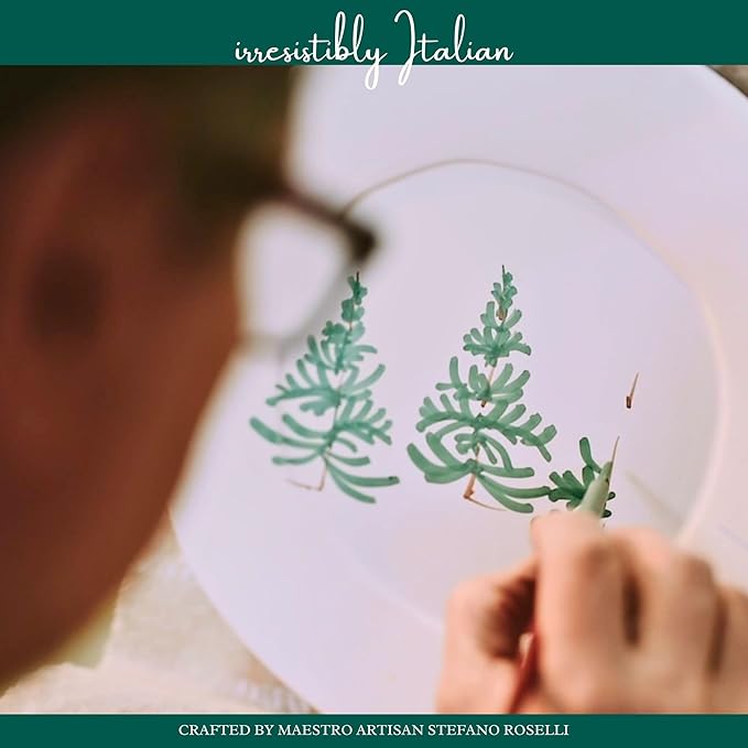 Vietri Lastra Holiday Square Baker, Stoneware Oven Baking Dish & Serving Pan, Christmas Bakeware