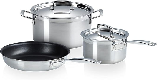 Le Creuset 3-Piece cookware Set Made of 3-ply Stainless Steel, 5381000010001