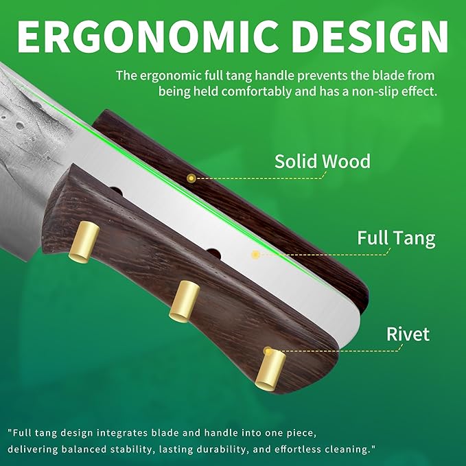 FULLHI 12pcs Chef/Butcher Fish Knife Set, High Carbon Steel Hand Forged Boning bbq Knife Set With Bag for Kitchen, Camping, BBQ