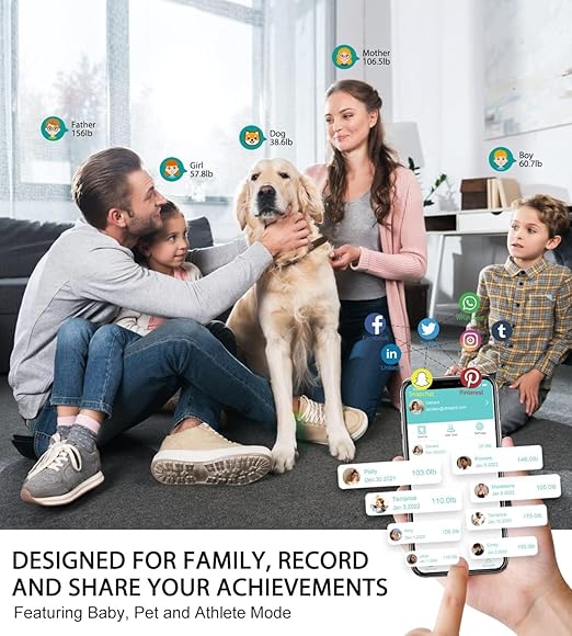 ABLEGRID Body Fat Scale,Digital Smart Bathroom Scale for Body Weight,Large Color Display Screen,16 Body Composition Metrics BMI,Water Weigh,Heart Rate,Baby Mode,400lb,Rechargeable-Rosegold