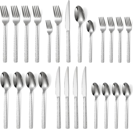Silverware Set Stainless Steel Flatware Cutlery Set for 4 Kitchen Utensil Sets Includes Forks Spoons Knives for Home Restaurant Hotel