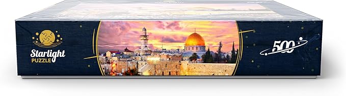 MyPuzzle Skyline of The Old City at The Western Wall and The Temple Mount in Jerusalem Israel - Premium 500 Piece Jigsaw Puzzle for Adults