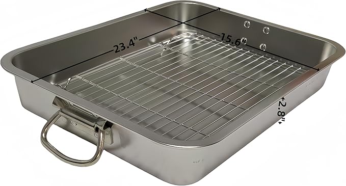 Stainless steel Roasting pan (23.4x15.6x2.8in)