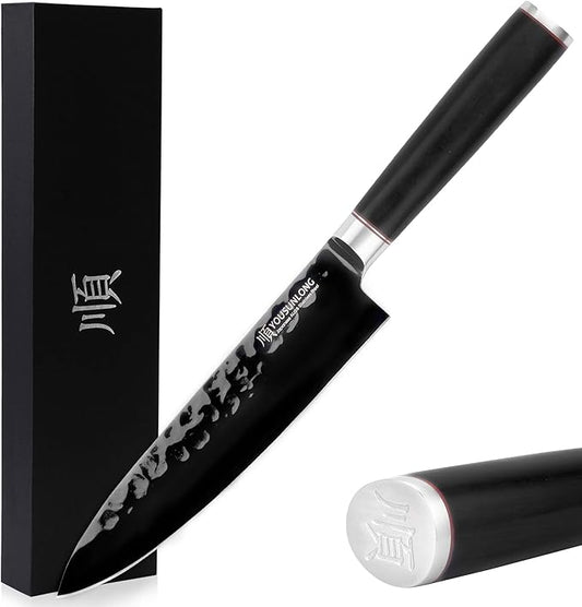 YOUSUNLONG Chef Knife 8 Inch Kitchen Knife -Japanese High Carbon Stainless Steel AUS8 Steel- Leadwood Handle -Cut meat and vegetables