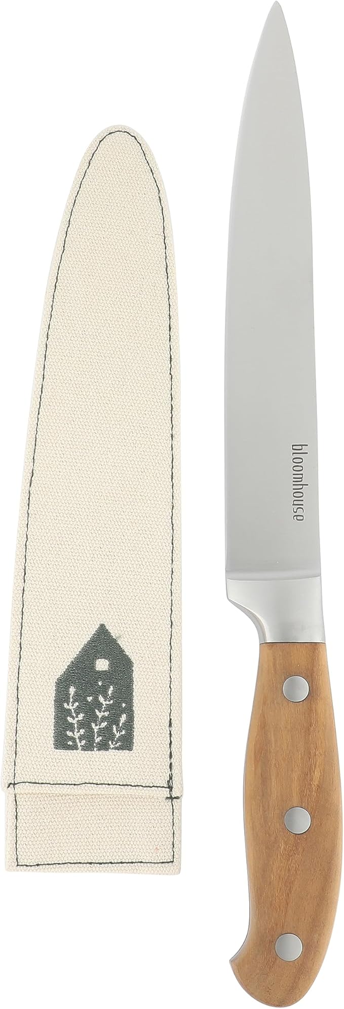 Bloomhouse 8 Inch German Steel Slicer Knife W/Italian Olive Wood Forged Handle