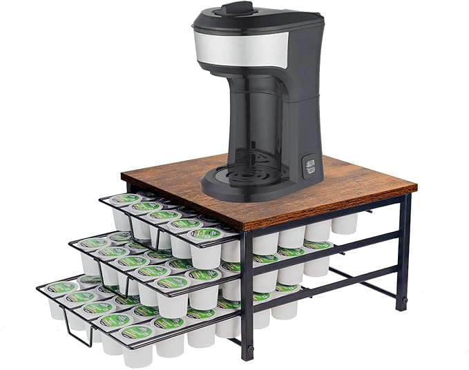 3 Tier Coffee Capsule Storage Drawer,Coffee Pod Holder for K Cups,90 Capacity Coffee Capsule Storage Organizer Holder,Office or Home Kitchen Counter Organizer