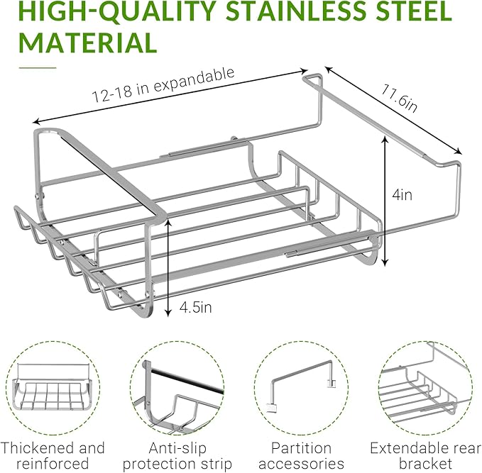 Refrigerator Hanging Soda Can Organizer Stainless Steel Drink Storage Rack Beer Can Dispenser 10 Cans Each Fits All Fridges & Canned Soda