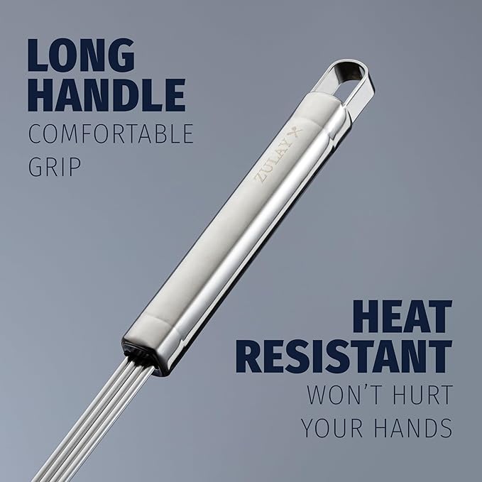 Zulay Kitchen Premium Stainless Steel Spider Skimmer 15.35” - Spider Kitchen Utensil with Premium Ergonomic Handles for Easy Use - Easy to Clean - Perfect for at Home Cooks & Chefs