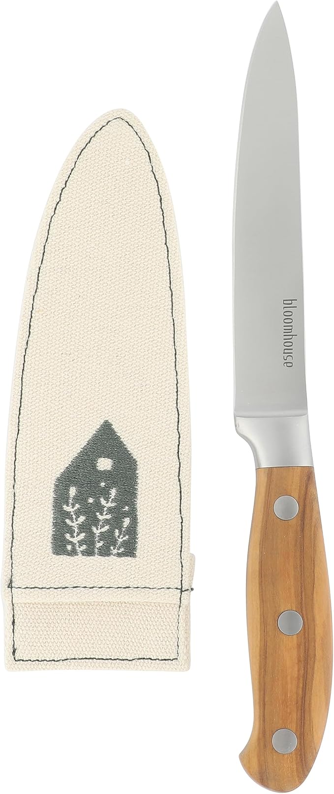 Bloomhouse 5 Inch German Steel Utility/Boning Knife W/Italian Olive Wood Forged Handle