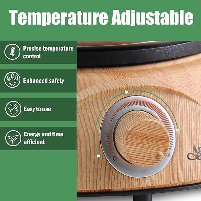 Artestia1500W Electric Swiss Fondue Set for Melting Chocolate Cheese Pot Sets with Temperature Control for Oil Broth Fondue Party, 8 Colored Fondue Forks