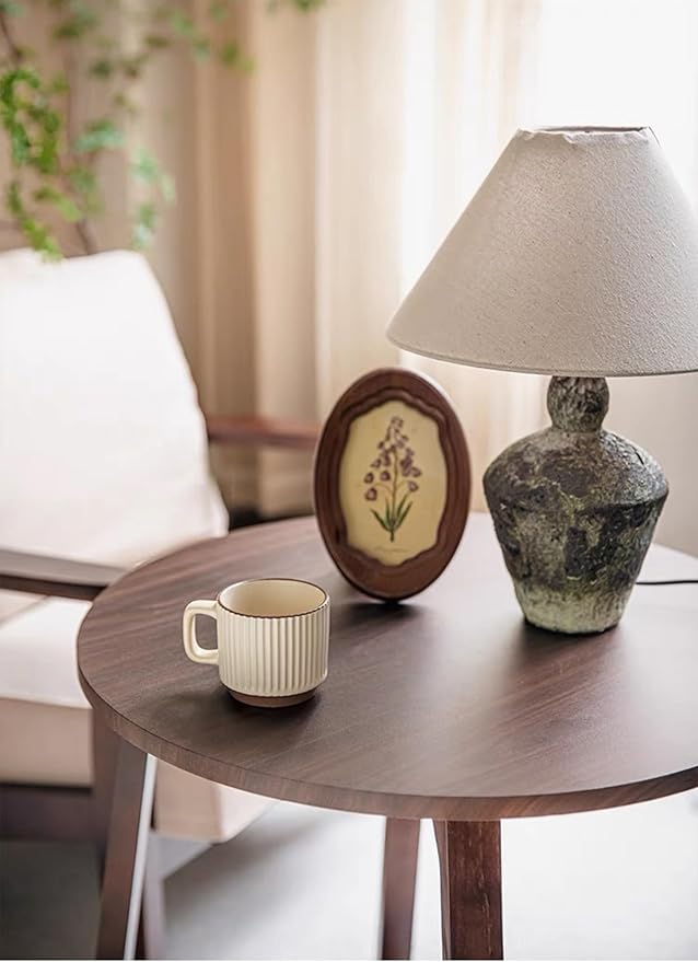 Stackable Coffee Mugs Set, Ceramic Espresso Cups for Au Lait, Cappuccino,Latte,Cafe,Mocha,Tea, Embossment Cups Suit For Housewarming Wedding- 8 oz, Set of 2,Beige&Brown