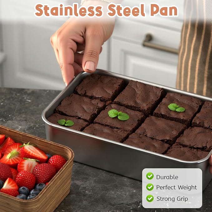 6 Pack Loaf Pans for Baking Bread, Stainless Steel Loaf Pans for Homemade Bread, Meatloaf, Bananas, Brownies, Lasagnas, Dishwasher Oven Safe (9IN x 6IN)