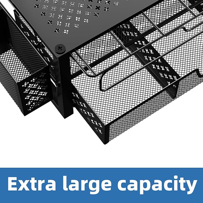 Simple Trending Coffee Pod Holder for K Cups, with 2 Tier Slidng Storage Drawer and Coffee Accessories Holder, 63 Large or 80 Small Capsule Organizer, Black