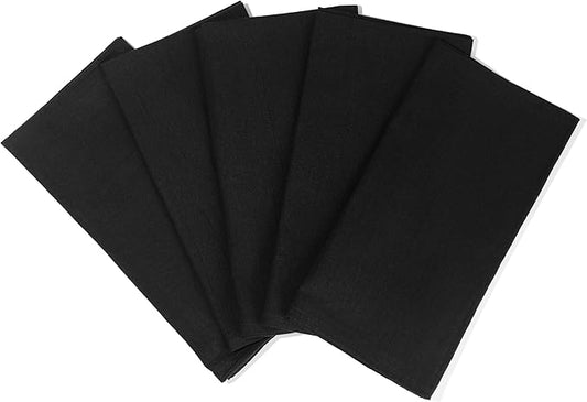 Black Flour Sack Tea Towels - 100% Cotton, 27"x27", 5 Pack, Highly Absorbent Dish Towels - Versatile Use for Baking - Customize with Embroidery, Printing or Sublimation