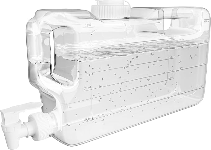 Refrigerator Drink Dispensers 1.1 Gallon Bottle with Spigot - BPA Free Plastic Water Jug Leak-Proof | Fridge Beverage Drink Dispenser for Parties, Convenient Handles