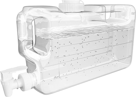 Refrigerator Drink Dispensers 1.1 Gallon Bottle with Spigot - BPA Free Plastic Water Jug Leak-Proof | Fridge Beverage Drink Dispenser for Parties, Convenient Handles