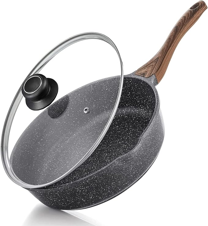 8 Inch Glass Lid for Frying Pan, Fry Pan Lid, Skillet Lid, Pan Lid with Handle, Compatible with Lodge 8 Inch Cast Iron Skillet - Tempered Replacement Cover, 8"/20cm, Clear