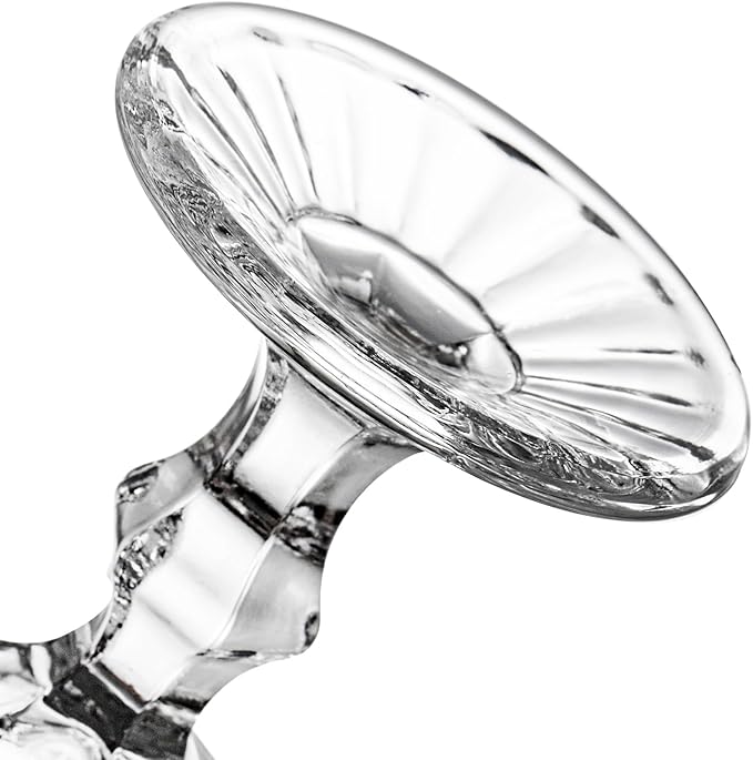 SOUJOY 6 Pack Glasses Goblet, 10oz Vintage Embossed Glass Cup, Beverage Stemmed Party Wine Glasses for Soda, Juice in Bars, Restaurants, Home