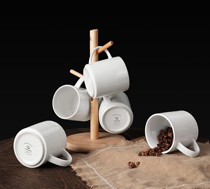 famiware Nebula 6 Pieces Coffee Mug, 12 oz Catering Mugs with Handle for Coffee, Tea, Cocoa, Milk, White