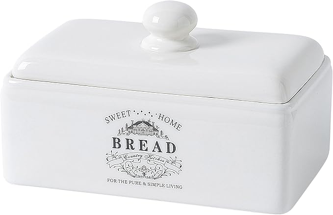 Ceramic Bread Box For Kitchen Countertop Storage Container Large Basket Holder For Kitchen Counter Retro Farmhouse Decor Bread Bins