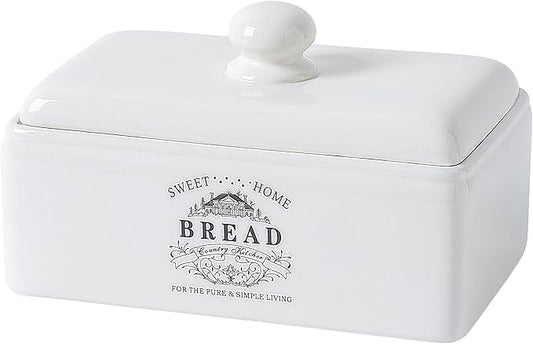 Ceramic Bread Box For Kitchen Countertop Storage Container Large Basket Holder For Kitchen Counter Retro Farmhouse Decor Bread Bins