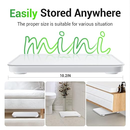 Bathroom Scale for Body Weight, Highly Accurate Digital Weighing Machine for People, Upgraded Batteries Included, Compact Size, LED Display, Physician Scale with Sturdy Tempered Glass, 400lb