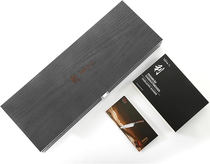 Wakoli NIT 2-Piece Kitchen Knife Set – Professional Damascus Chef Knives | 67-Layer VG10 Core Steel | Ergonomic G10 Handle | Santoku Knife & Small Santoku in Wooden Gift Box