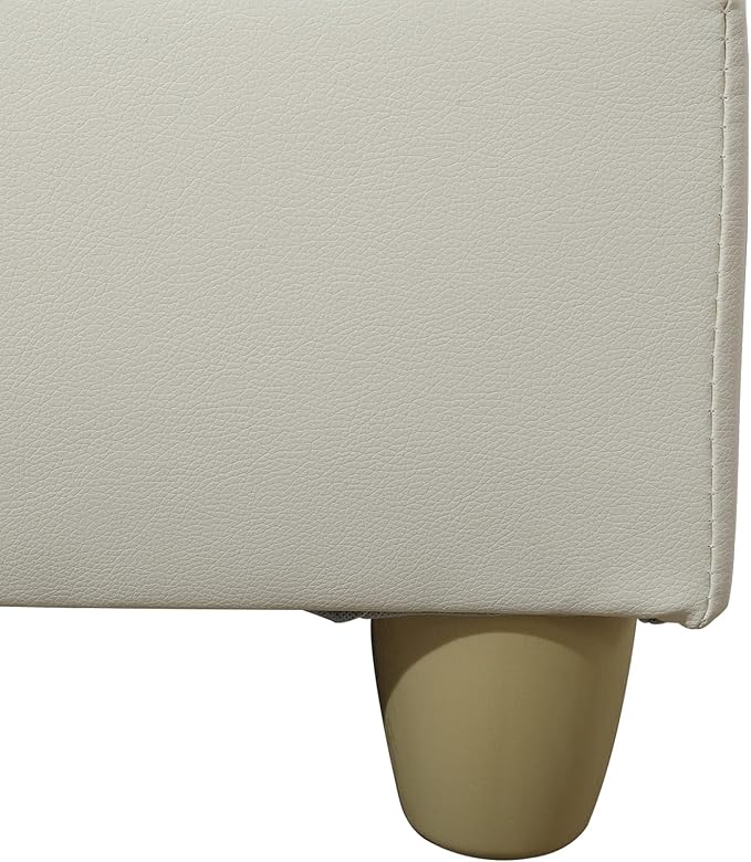 NicBex L Shaped Couch Sectional Couches for Living Room 2 Pieces Modern Sectional Sofa with Right Chaise Sectional Couch with Solid Frame for Living Room, Faux Leather, White