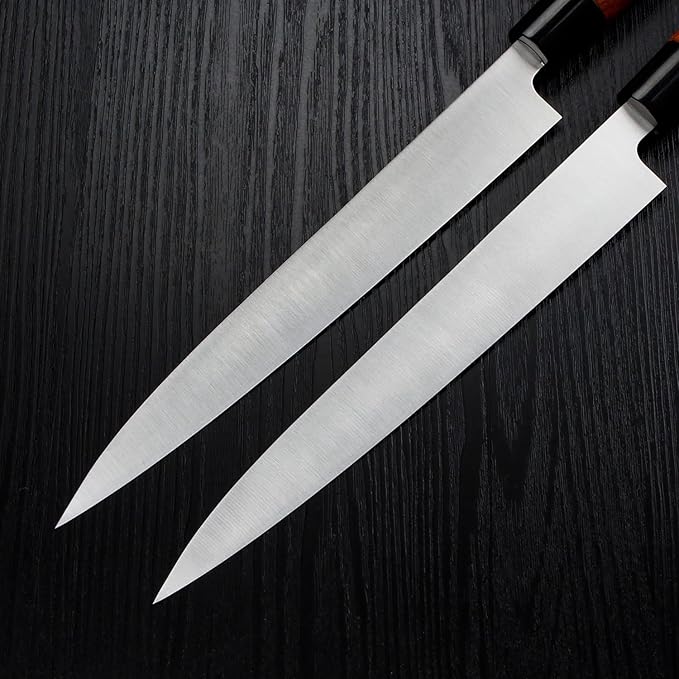 MSY BIGSUNNY 10" Yanagiba Sushi Knife - Stainless Steel With Rose Wood Handle - Professional Slicing Chef Knife for Sashimi