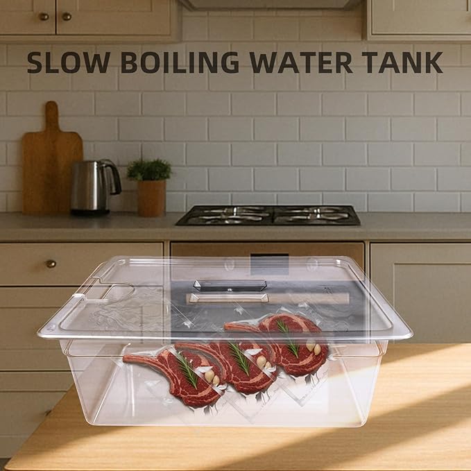 26 QT Sous Vide Container with Lid,Sous Vide Cookers Compatible with Anova, Joule, Nano, Wancle, Instapot,Perfect for Chicken, Beef,Parties and Professionals (26 qt without rack)