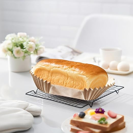 150 Pack 7.5 Inch Loaf Pan Liners, Non-Stick Cake Baking Sheets, Unbleached & Greaseproof Baking Paper for Cookies, Cupcakes, Bread