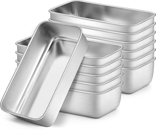Onader Bread Loaf Pans Set of 12, 9x5 Inch Stainless Steel Deep Meatloaf Pan for Baking