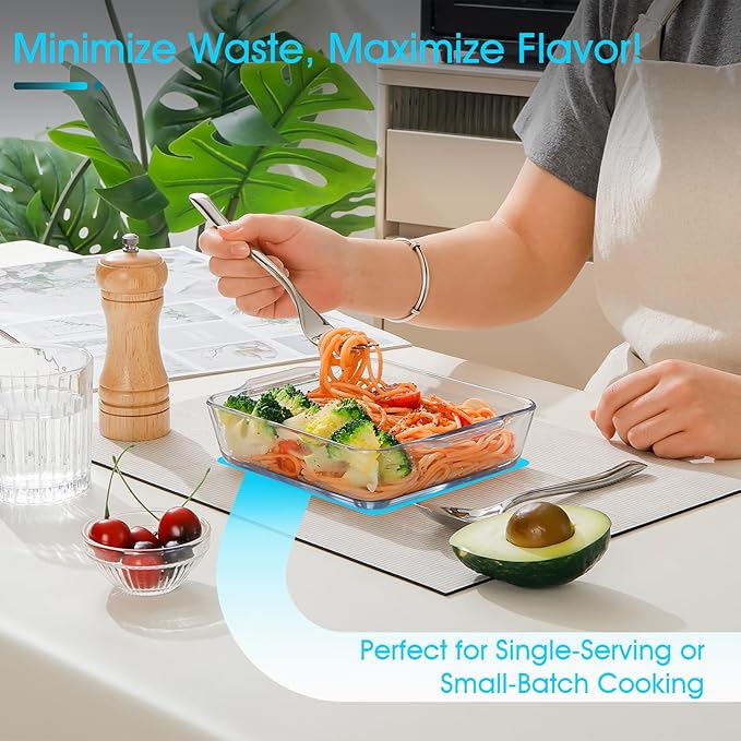 NUTRIUPS Mini 6x7.5x1.5in Square Glass Baking Dish for Oven, 20oz Square Cake Pan Glass Casserole Dishes for Oven