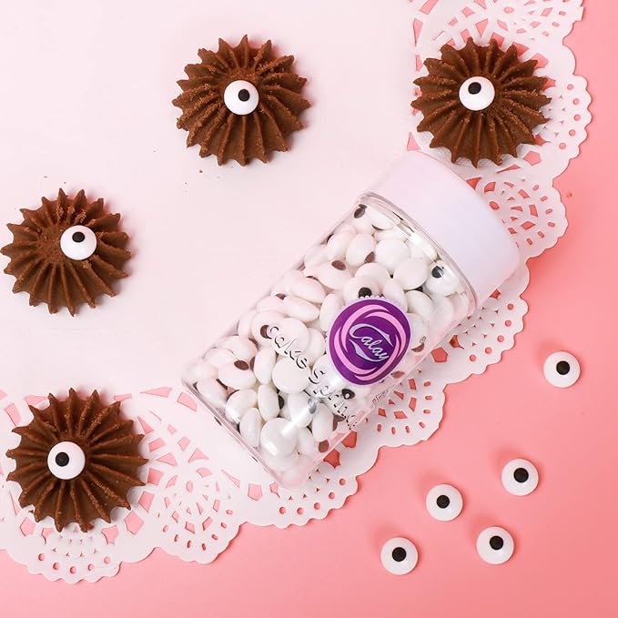 Candy Eyes for Decorating Edible Small Candy Eyes Eyeballs Halloween Sprinkles for Cake Cupcakes Toppers Cookies Baking Decoratings Christmas (1cm Eyes)