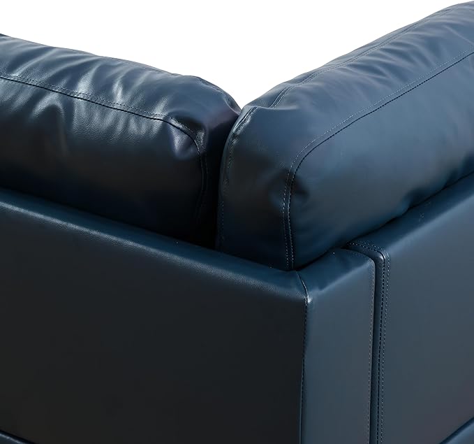 NicBex L Shaped Couch Sectional Couches for Living Room 2 Pieces Modern Sectional Sofa with Left Chaise Sectional Couch with Solid Frame for Living Room, Semi PU Leather, Peacock Blue