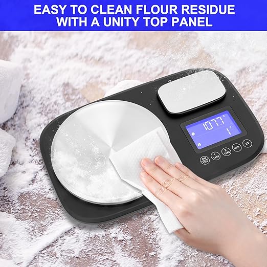 Dual Platform Digital Kitchen and Food Scale, Precise Capacity of 2.2lbs and 10Kg(Min 0.1oz/1oz), Stainless Steel, 6/7 Units, Tare Function, Auto-off, Perfect for Baking Cooking Food Weighing