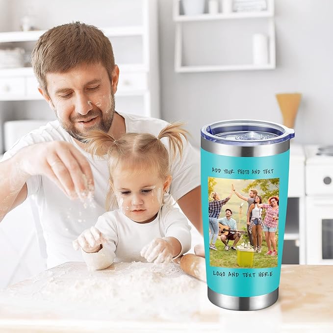 24 Pack Personalized Stainless Steel Tumbler,20oz Custom Water Bottle,Insulated Tumblers with Lids and Straws, Customizable Logo Pictureto, Engraved Termos