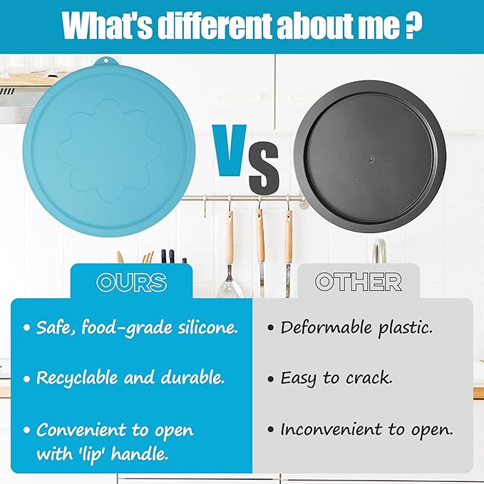 7 Cup Silicone Replacement Lids Storage Cover for Pyrex 7402-PC Glass Bowls (Container not Included) 2 Pack Microwave, Dishwasher and Freezer Safe