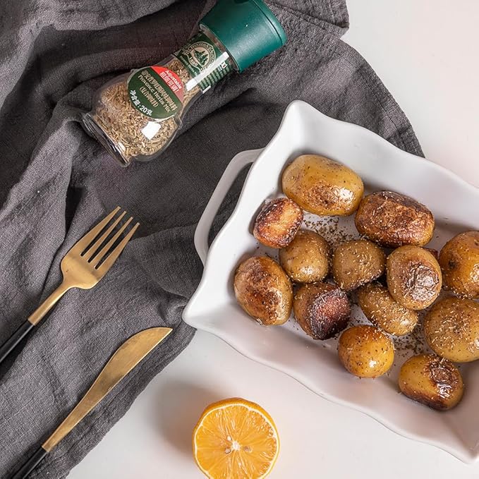 Sweejar Casserole Dishes for Oven, Ceramic Bakeware Set of 3, Rectangular Baking dish with Handles, Wave Edge Lasagna Pan Deep for Cooking, Cake, Dinner, Banquet and Daily Use (White)